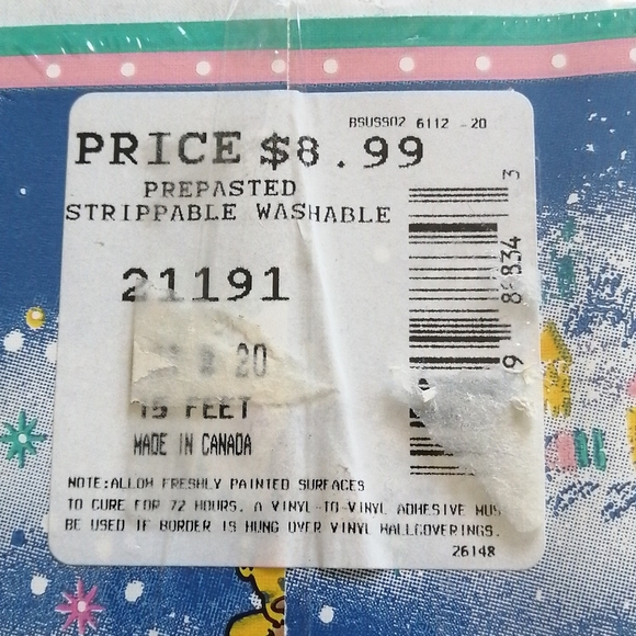 Prepasted washable strippable wall border and shopping cart handle guard - Picture 3 of 5